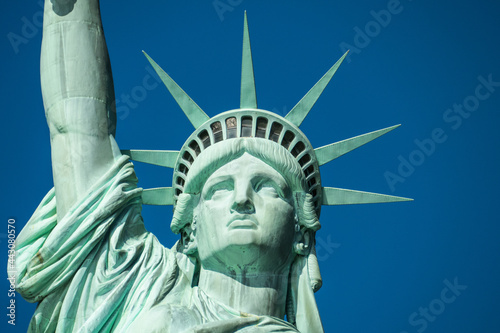 United States, New York, the face of the Statue of Liberty © Arnaud
