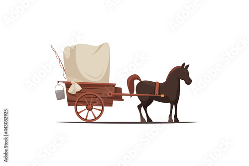 car horse wagon, old modern ground transportation photo