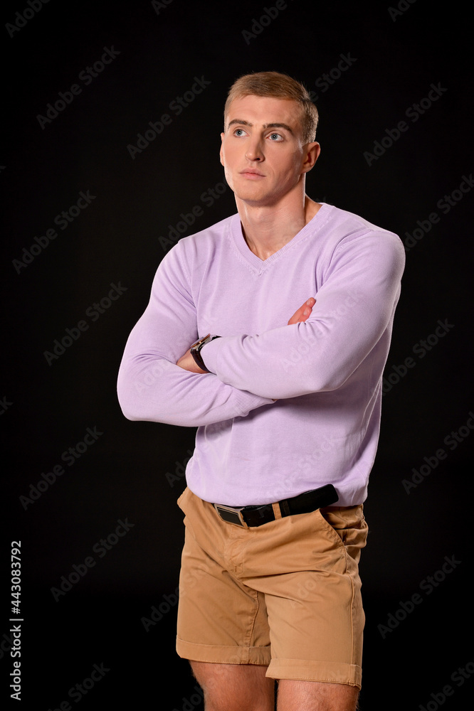 Portrait of a thoughtful handsome young man posing in studio Portrait of a thoughtful handsome young man posing in studio