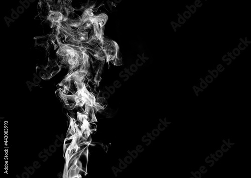 Smoke isolated on black background.