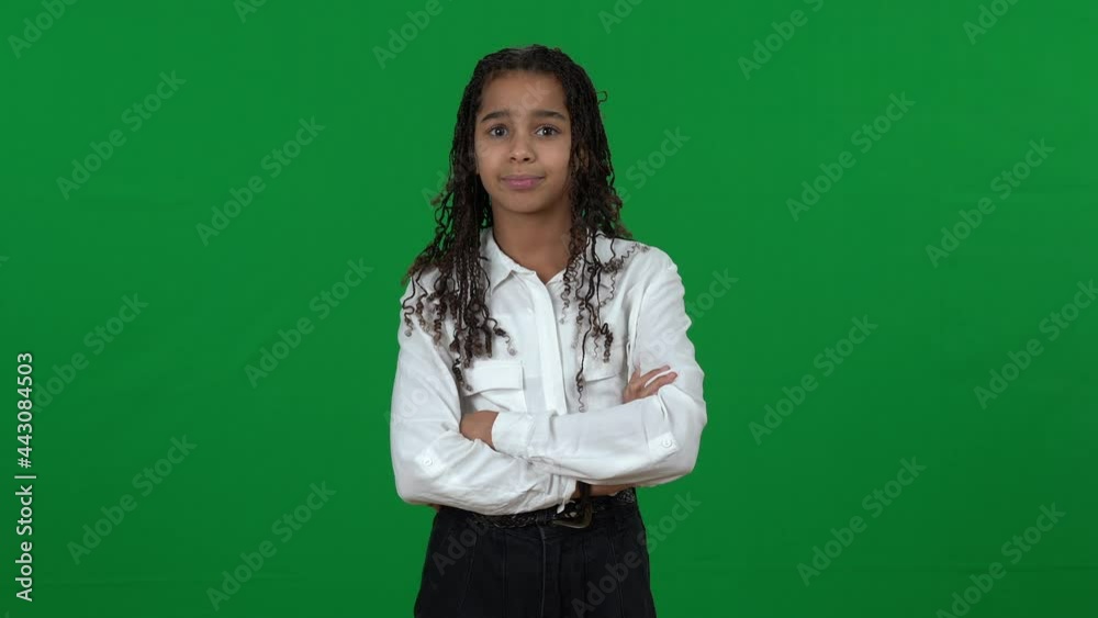 Portrait of irritated annoyed African American teen girl pointing at camera at chromakey background. Dissatisfied teenager rejecting fault showing guilty on green screen Portrait of irritated annoyed African American teen girl pointing at camera at chromakey background. Dissatisfied teenager rejecting fault showing guilty on green screen