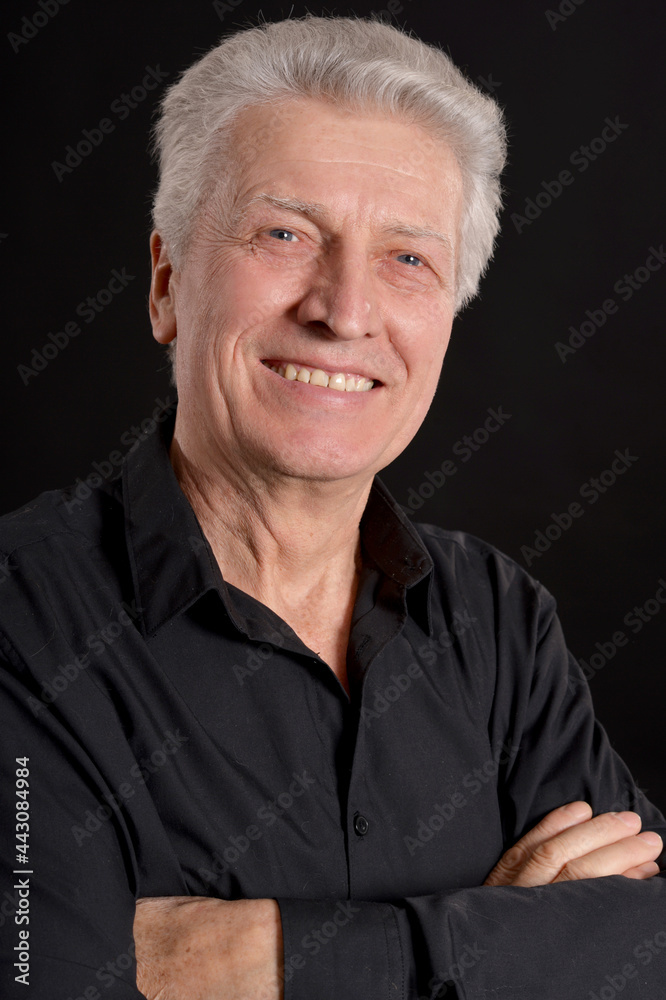 Close up portrait of smiling senior man Close up portrait of smiling senior man