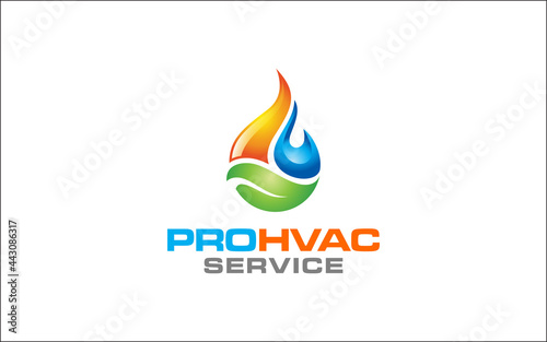 Illustration graphic vector of plumbing, heating and cooling service Logo Design template-10