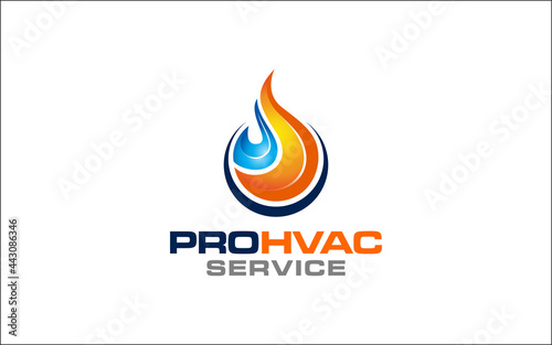 Illustration graphic vector of plumbing, heating and cooling service Logo Design template-10