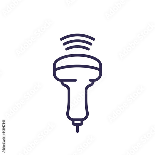 ultrasound icon, ultrasonography line vector