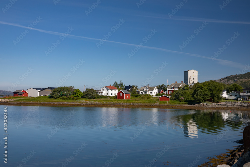 Fototapeta premium Summer and hot in Berg marina - Sømna municipality,Helgeland,Nordland county,scandinavia,Europe 