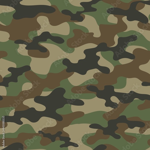 Camouflage seamless pattern.Military camo.Print Vector green