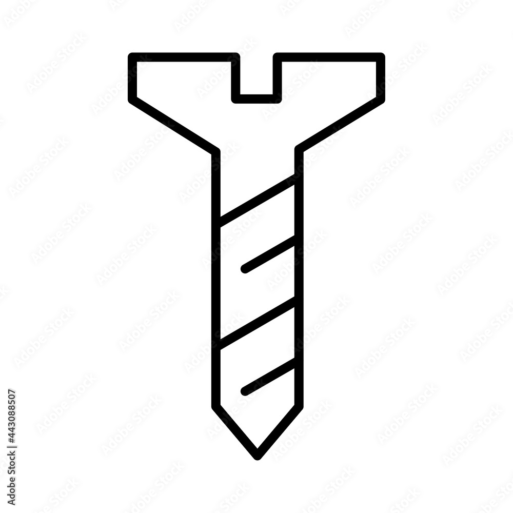 Linear screw icon vector illustration. Metallic tool industrial hardware for fixing or attaching Linear screw icon vector illustration. Metallic tool industrial hardware for fixing or attaching