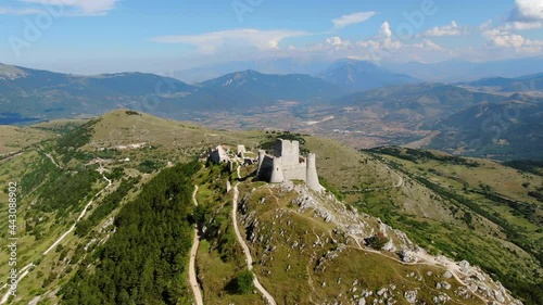aerial view of famous abruzzi landmark rocca calascio italy photo