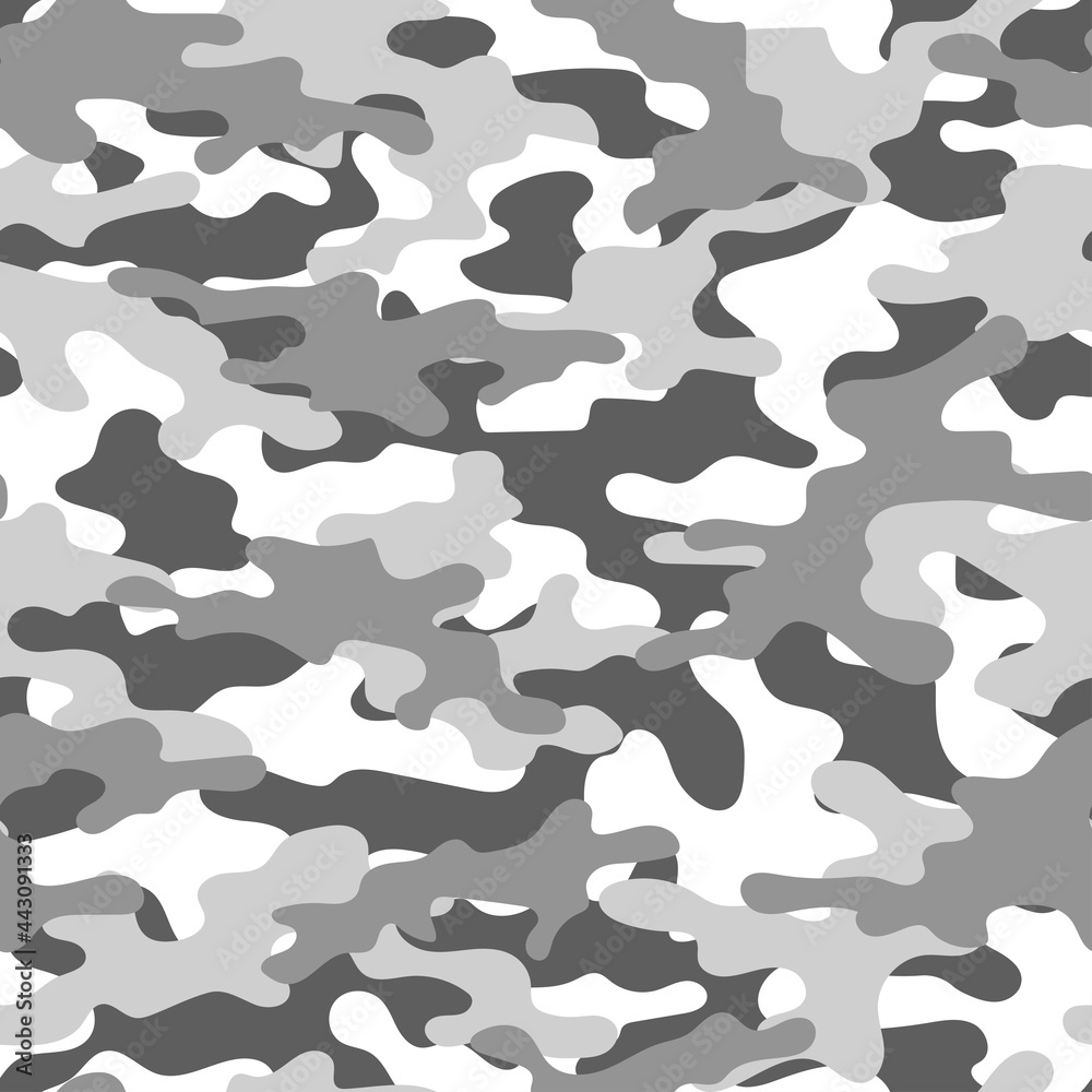 grey Camouflage texture seamless pattern. Abstract modern military camo ...