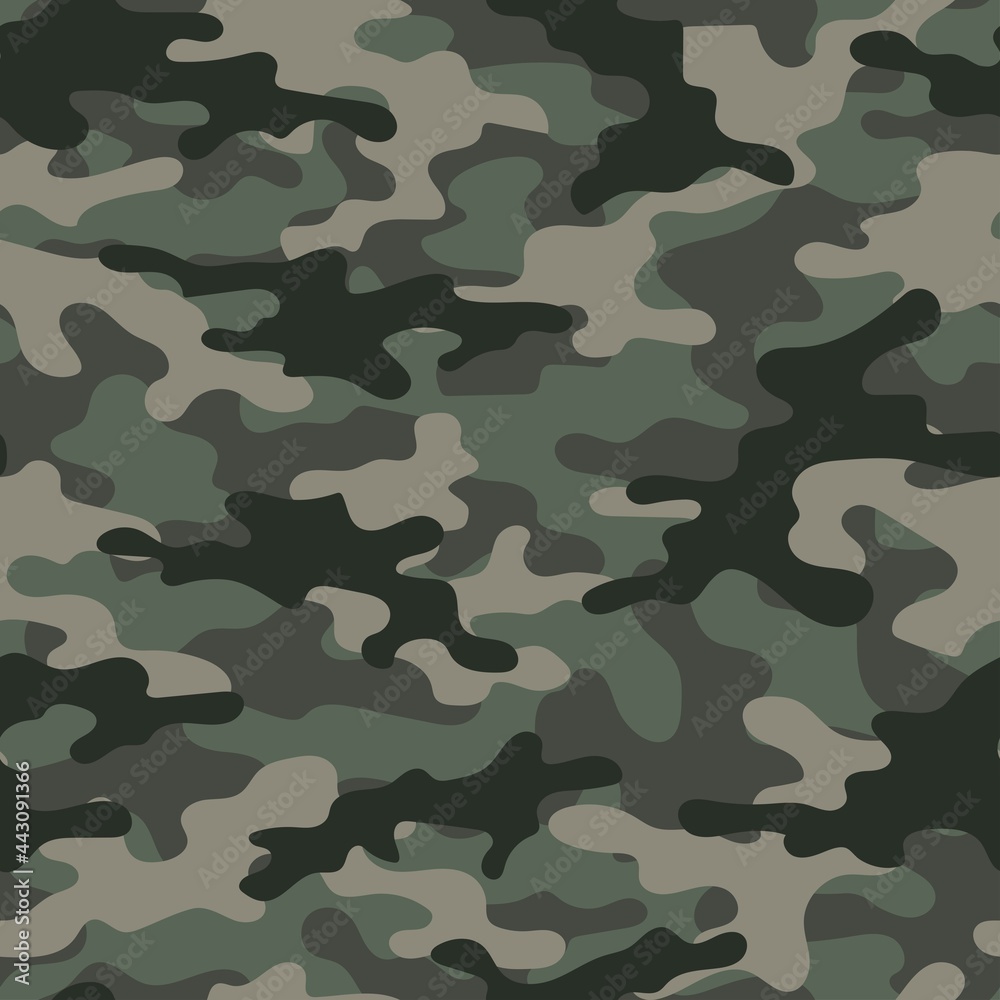 Camouflage green texture seamless pattern. Abstract modern military camo background for fabric and fashion textile print. Vector illustration. Camouflage green texture seamless pattern. Abstract modern military camo background for fabric and fashion textile print. Vector illustration.