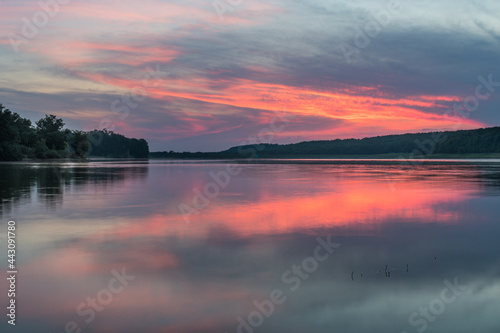 Sunrise over the lake Lapovac