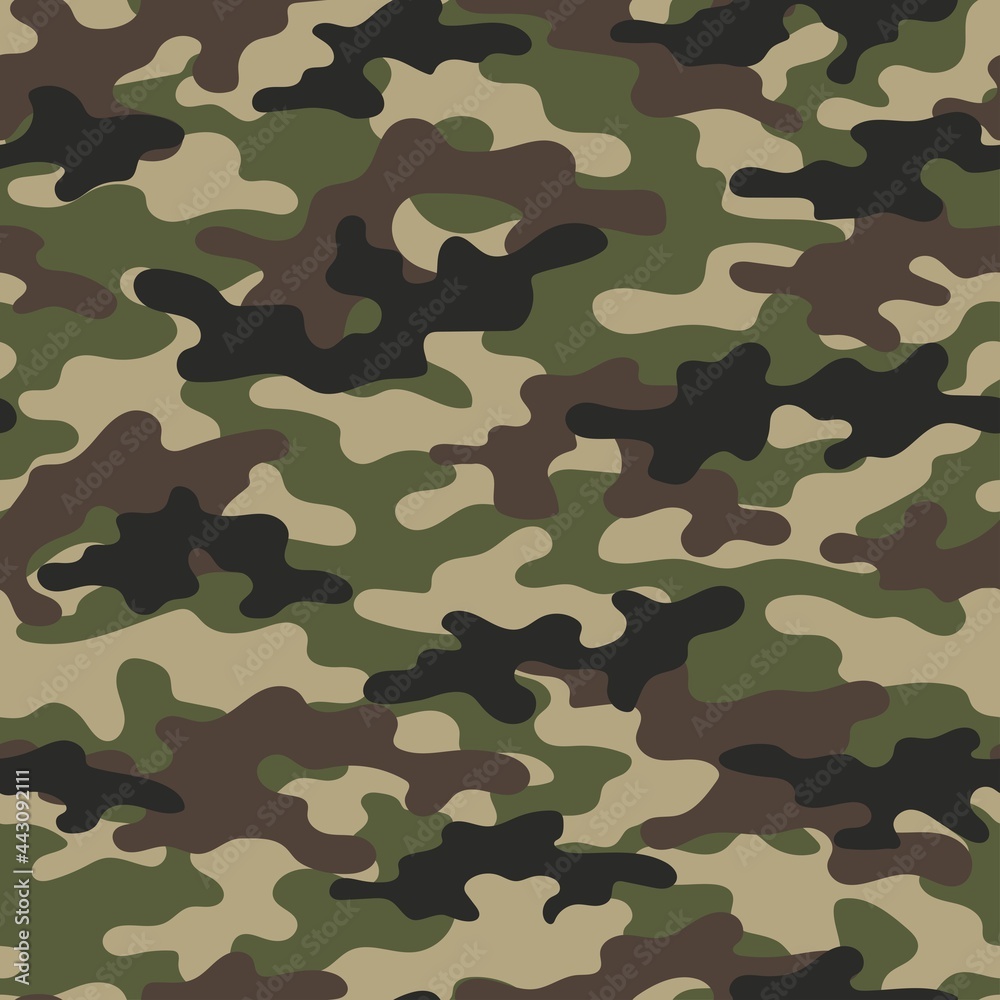 Fototapeta premium Camouflage seamless pattern green. Military camo.Army background.Print on clothing.Modern design.