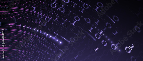Quantum processing. Deep learning artificial intelligence. Future new technology  for business or science presentation