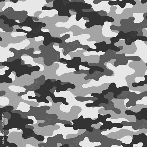 military camouflage print seamless vector pattern. grey background .modern.