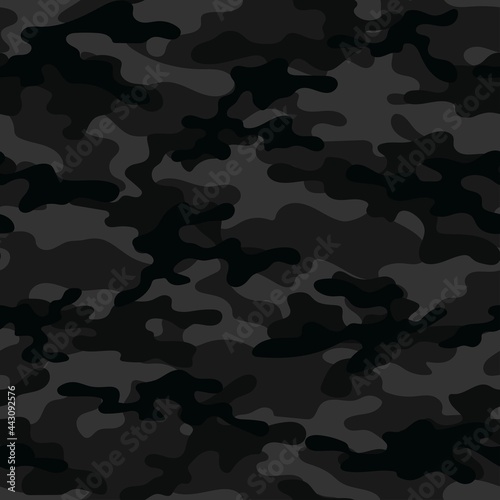 Black military camouflage print seamless vector pattern. green background .modern.