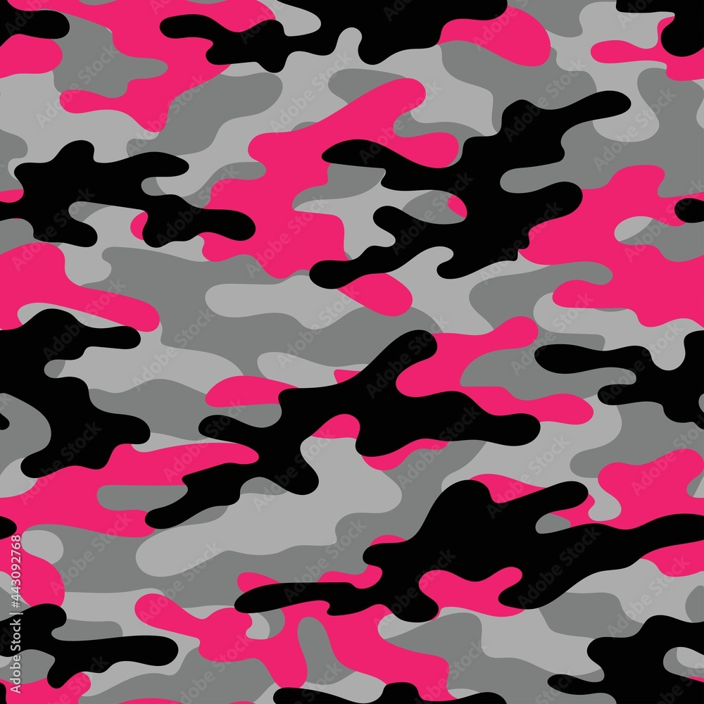 Pink Camouflage texture seamless. Abstract military camouflage background for fabric. Vector illustration Pink Camouflage texture seamless. Abstract military camouflage background for fabric. Vector illustration