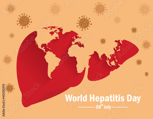 Concept of hepatitis. Vector illustration, banner or poster for world hepatitis day.