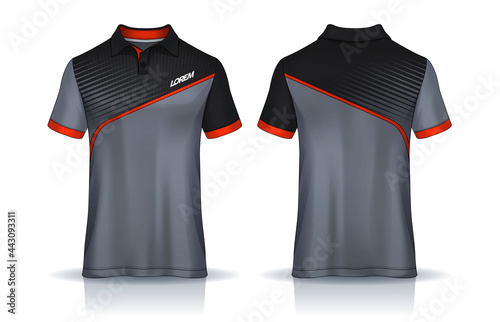 t-shirt polo templates design. uniform front and back view.