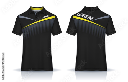 t-shirt polo templates design. uniform front and back view.