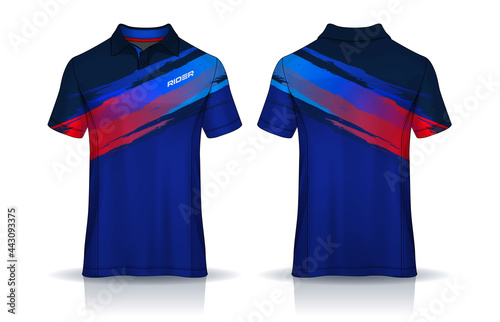 t-shirt polo templates design. uniform front and back view.