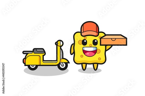 Character Illustration of sponge as a pizza deliveryman