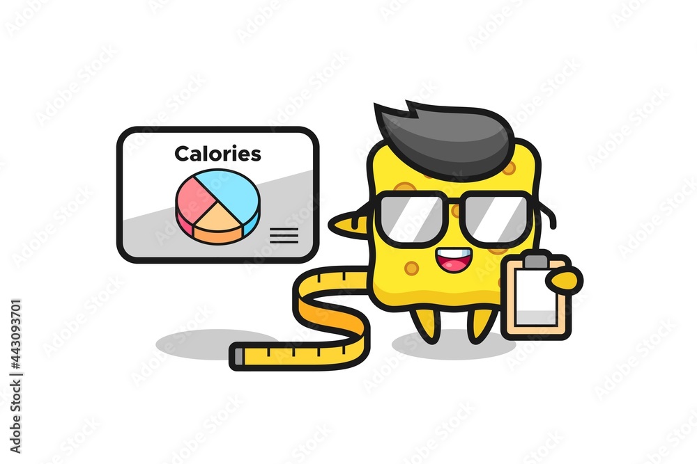 Illustration of sponge mascot as a dietitian Illustration of sponge mascot as a dietitian