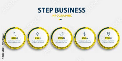 4 Circular time line business info graphic design templates
