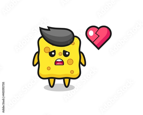 sponge cartoon illustration is broken heart