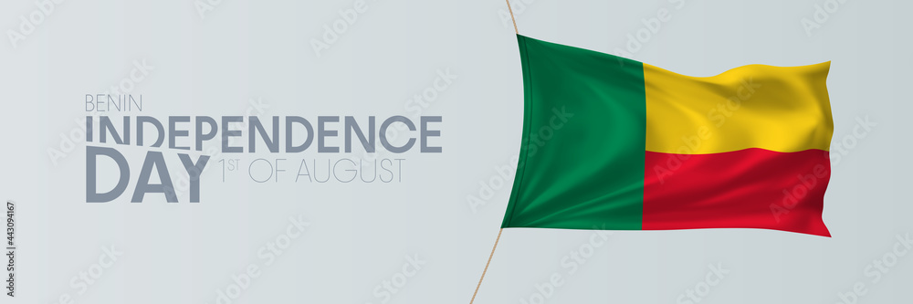 Benin independence day vector banner, greeting card. Benin independence day vector banner, greeting card.