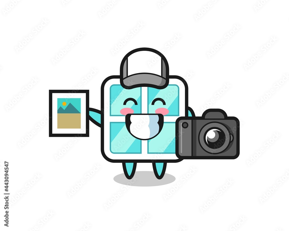 Character Illustration of window as a photographer Character Illustration of window as a photographer
