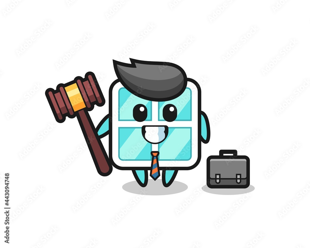Illustration of window mascot as a lawyer Illustration of window mascot as a lawyer