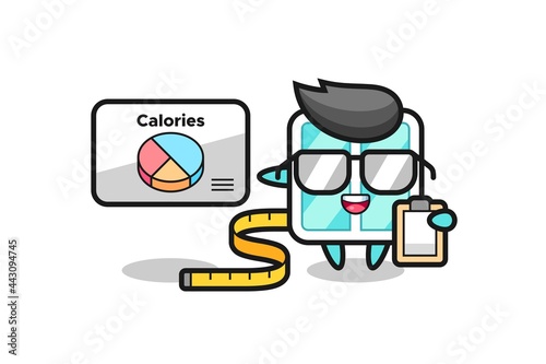 Illustration of window mascot as a dietitian
