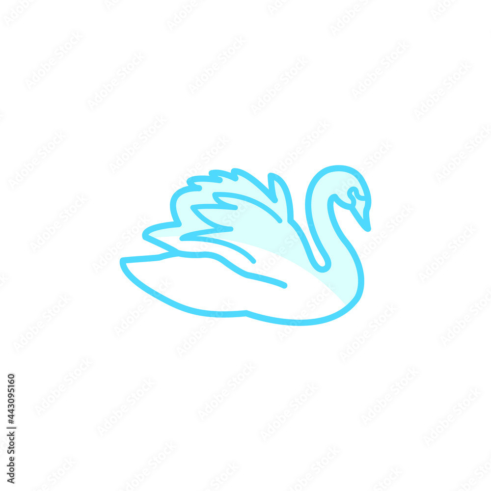 Vector illustration, swan icon design template Vector illustration, swan icon design template