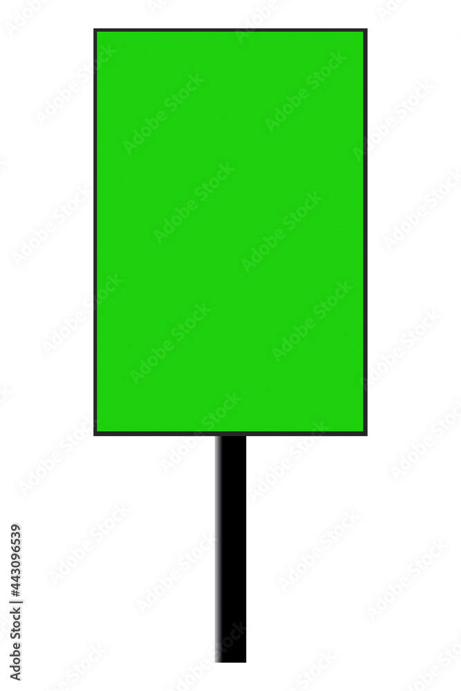 Vertical billboard with chroma key on a white background. Isolate, illustration.Copy space.Place for your text. Vertical billboard with chroma key on a white background. Isolate, illustration.Copy space.Place for your text.