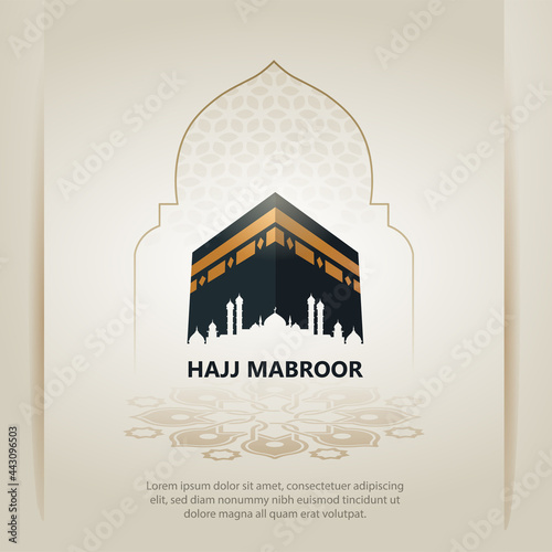 islamic hajj pilgrimage card design  photo