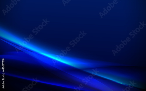 Abstract glowing light dynamic waves on blue background. Futuristic technology digital hi-tech concept. Vector illustration