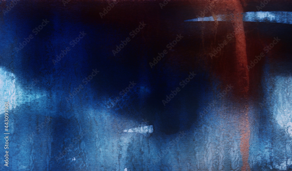 Blue Gold Abstract Paint Grunge Texture background. Abstract Art Painting