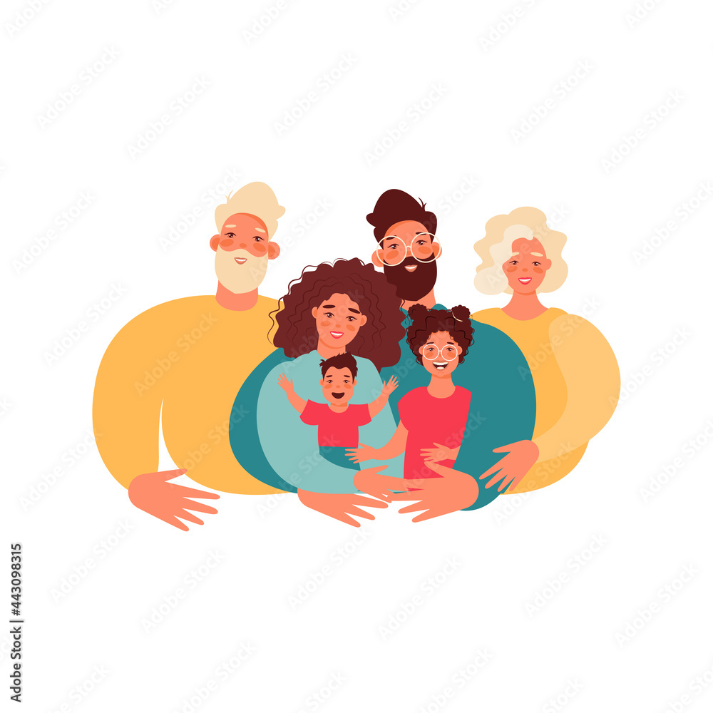 Happy family with kids -family health and wellness -modern flat vector concept digital illustration of a happy family of parents and children. Happy family day
Happy family with kids -family health and wellness -modern flat vector concept digital illustration of a happy family of parents and children. Happy family day