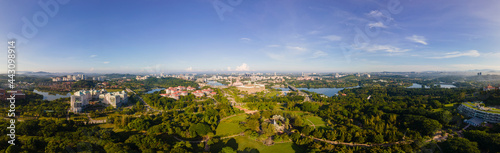 180 degree Aerial Panorama view of Prime Minister Office on Putrajaya City