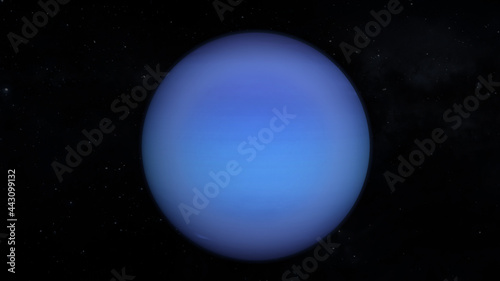 Vista desde el espacio de Neptuno con estrellas de fondo. 
