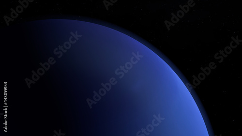 Fototapeta Naklejka Na Ścianę i Meble -  Vista desde el espacio de Neptuno con estrellas de fondo.	