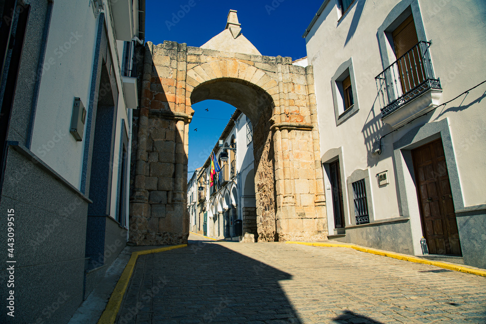Calle y puerta de muralla medieval