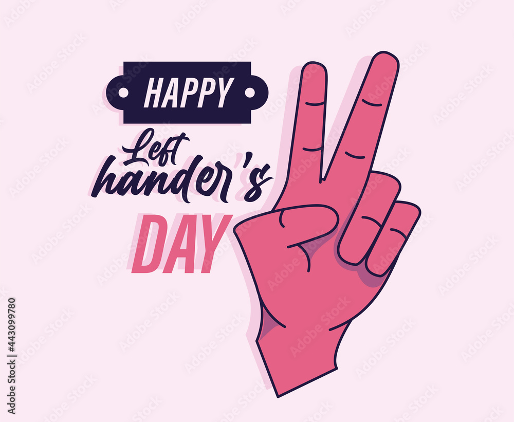 left handers day postcard