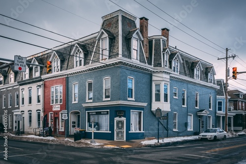 Colorful painted houses in Chambersburg, Pennsylvania photo
