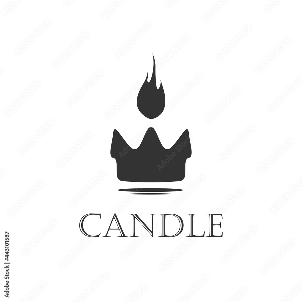 Candle with a fire flat logo Candle with a fire flat logo