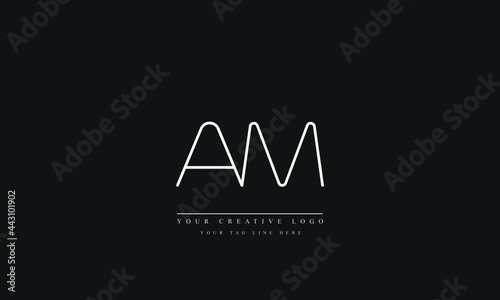 Letter Logo Design with Creative Modern Trendy Typography AM MA A M