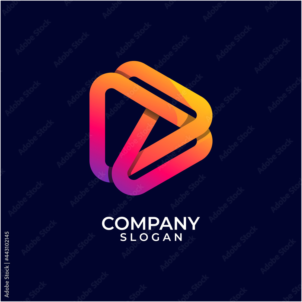 Triangle Unique Logo Design simple and colorful is perfect for your business symbol