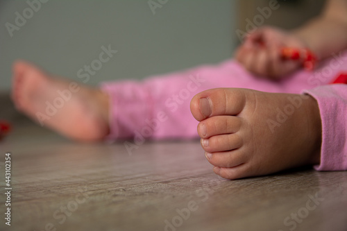 foot of a small child close up