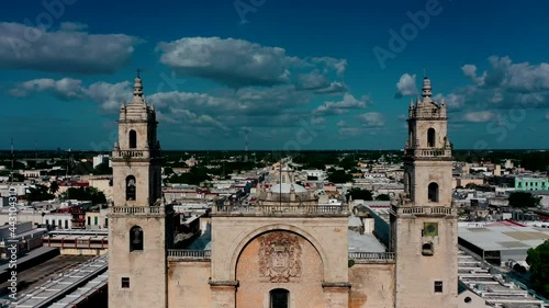 Christian cathedral shot in 4k with drone